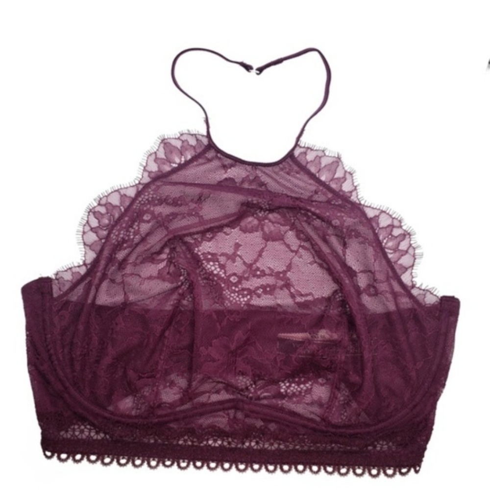 🔥2/30$ NWT VS Sexy Eyelash Lace High Neck Bra - Picture 3 of 7